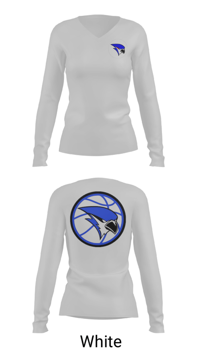 Merrill High School Basketball 85128934 Women's Long Sleeve V-neck Shirt - 16