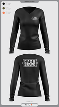 Casa Bravo 21710011 Women's Long Sleeve V-neck Shirt -1 1