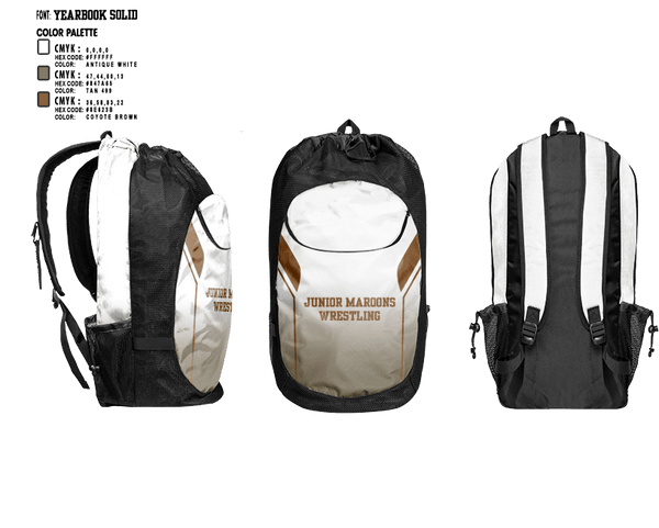 Gear Bag, Junior maroons, Wrestling, Teamtime, Team time, sublimation, custom sports apparel, team uniforms, spirit wear, spiritwear, sports uniforms, custom shirts, team store, custom team store, fundraiser sports, apparel fundraiser