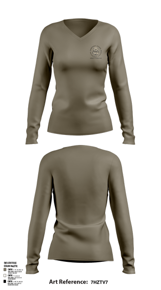 Womens Long Sleeve Vneck Shirt, 582nd MLC, Army, Teamtime, Team time, sublimation, custom sports apparel, team uniforms, spirit wear, spiritwear, sports uniforms, custom shirts, team store, custom team store, fundraiser sports, apparel fundraiser