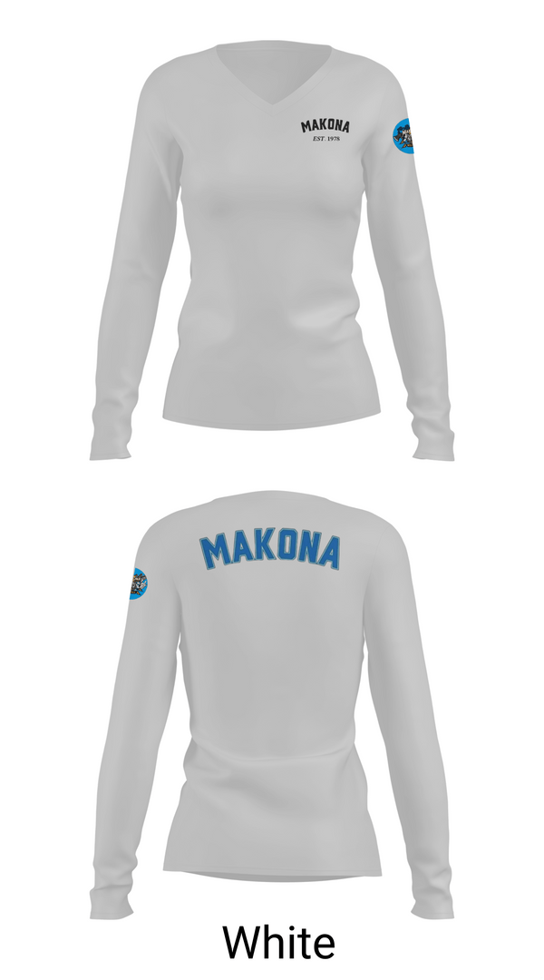 Womens Long Sleeve Vneck Shirt, MKA, E-Sports, Teamtime, Team time, sublimation, custom sports apparel, team uniforms, spirit wear, spiritwear, sports uniforms, custom shirts, team store, custom team store, fundraiser sports, apparel fundraiser