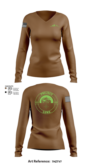 Womens Long Sleeve Vneck Shirt, Porject Luna, , Teamtime, Team time, sublimation, custom sports apparel, team uniforms, spirit wear, spiritwear, sports uniforms, custom shirts, team store, custom team store, fundraiser sports, apparel fundraiser