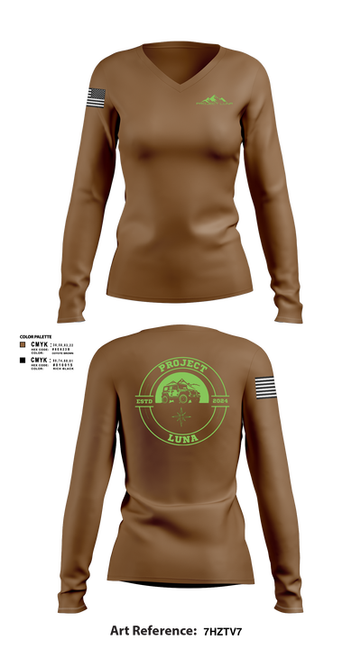 Porject Luna 75740866 Women's Long Sleeve V-neck Shirt - 1