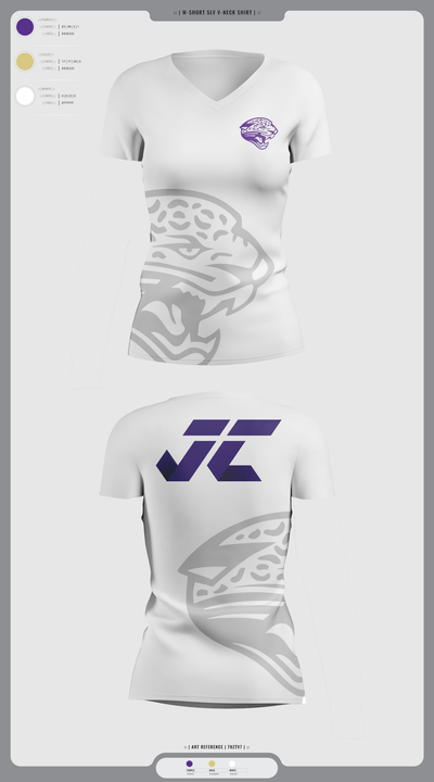 Jacksonville College Cross Country 48639105 Women's Short Sleeve V-neck Shirt - 3