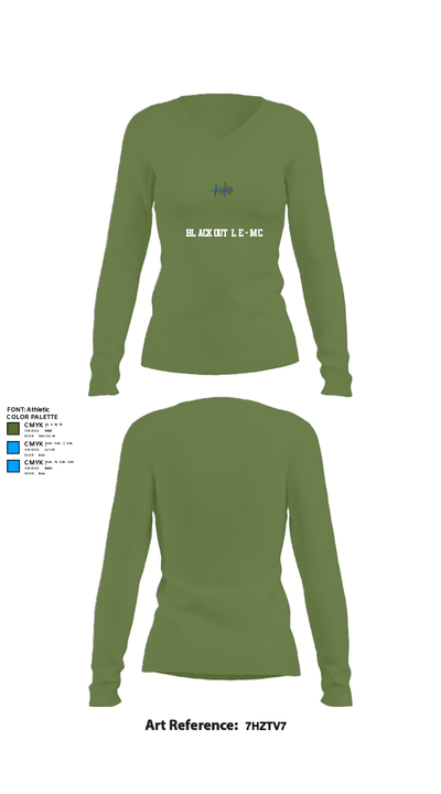BLACKOUT LE-MC 82961790 Women's Long Sleeve V-neck Shirt - 40