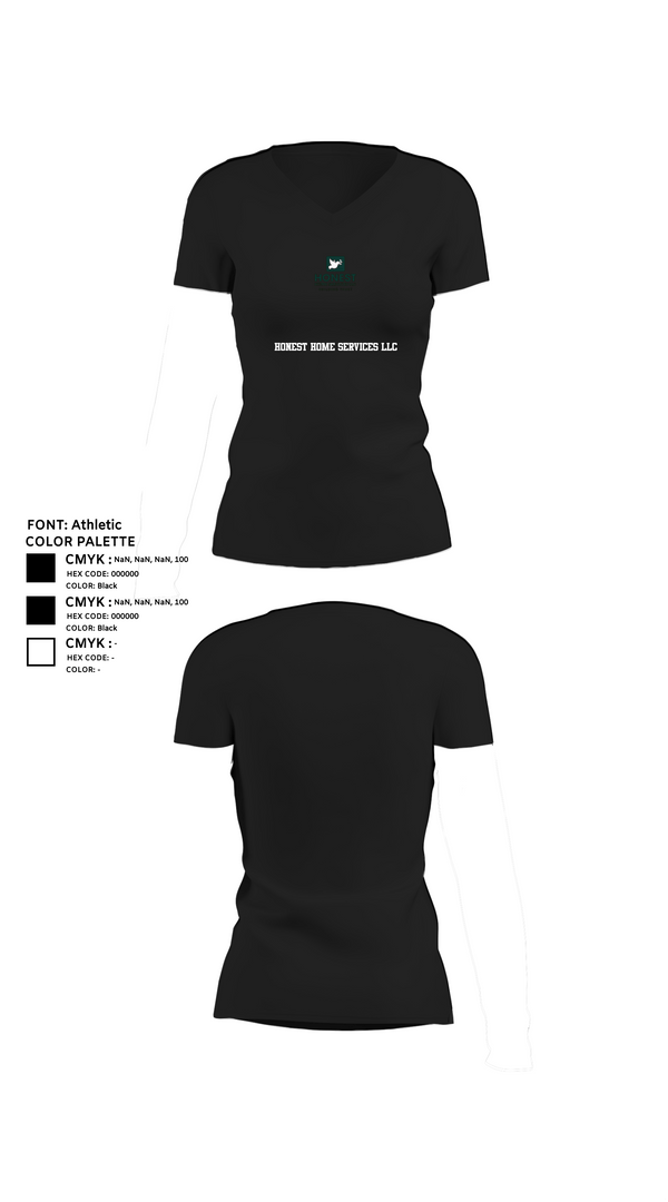 Womens Short Sleeve Vneck Shirt, Honest Home Services LLC, , Teamtime, Team time, sublimation, custom sports apparel, team uniforms, spirit wear, spiritwear, sports uniforms, custom shirts, team store, custom team store, fundraiser sports, apparel fundraiser