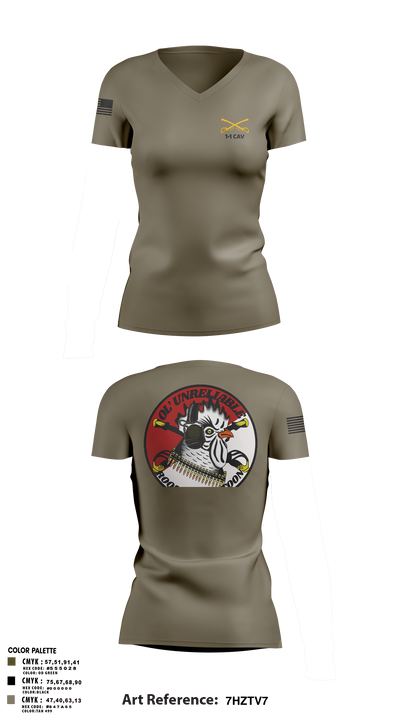 1-1 cav 82993951 Women's Short Sleeve V-neck Shirt - 2
