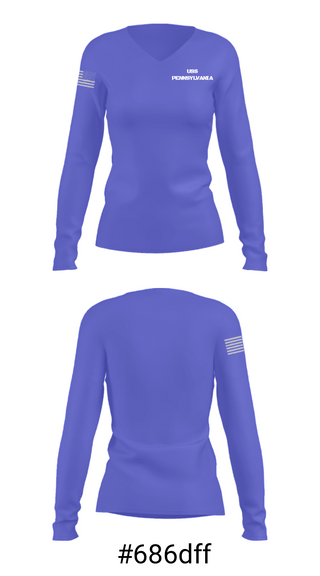 Women's Long Sleeve Vneck Shirt, USS PENNSYLVANIA, , Teamtime, Team time, sublimation, custom sports apparel, team uniforms, spirit wear, spiritwear, sports uniforms, custom shirts, team store, custom team store, fundraiser sports, apparel fundraiser
