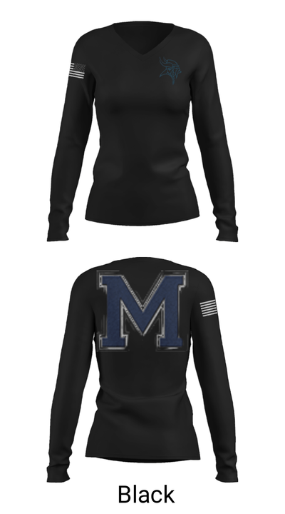 Marysville High School Cheer 26495942 Women's Long Sleeve V-neck Shirt - 35