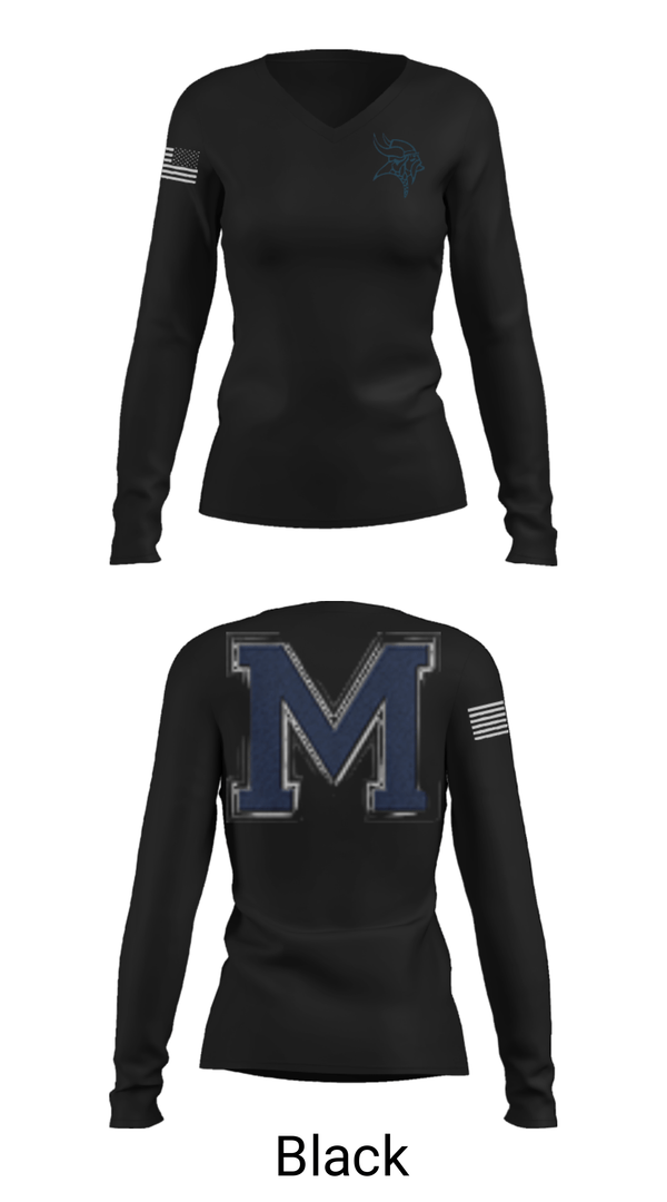 Womens Long Sleeve Vneck Shirt, Marysville High School Cheer, Cheer, Teamtime, Team time, sublimation, custom sports apparel, team uniforms, spirit wear, spiritwear, sports uniforms, custom shirts, team store, custom team store, fundraiser sports, apparel fundraiser