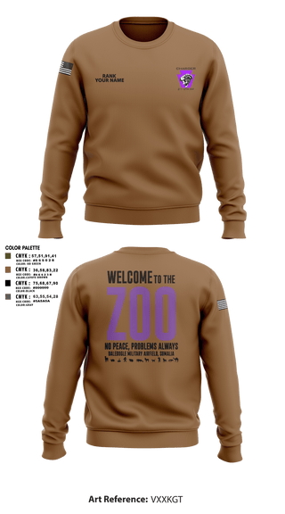 Crew Neck Sweatshirt, Charger Co. / 2-112th Infantry Battalion, National Guard, Teamtime, Team time, sublimation, custom sports apparel, team uniforms, spirit wear, spiritwear, sports uniforms, custom shirts, team store, custom team store, fundraiser sports, apparel fundraiser