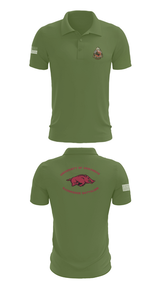 Short Sleeve Performance Polo, University of Arkansas Army ROTC - Razorback Battalion, Army, Teamtime, Team time, sublimation, custom sports apparel, team uniforms, spirit wear, spiritwear, sports uniforms, custom shirts, team store, custom team store, fundraiser sports, apparel fundraiser