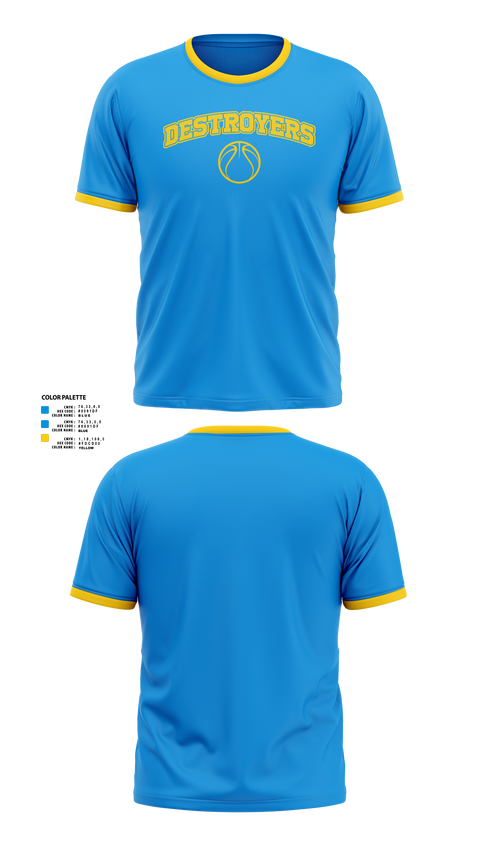 Short Sleeve Performance Shirt, Destroyers, Men's Basketball, Teamtime, Team time, sublimation, custom sports apparel, team uniforms, spirit wear, spiritwear, sports uniforms, custom shirts, team store, custom team store, fundraiser sports, apparel fundraiser