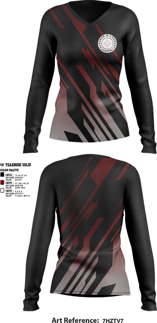 Womens Long Sleeve Vneck Shirt, Locked N Loaded Academy, , Teamtime, Team time, sublimation, custom sports apparel, team uniforms, spirit wear, spiritwear, sports uniforms, custom shirts, team store, custom team store, fundraiser sports, apparel fundraiser