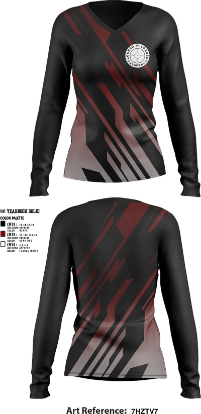 Locked N Loaded Academy 67196165 Women's Long Sleeve V-neck Shirt - 1