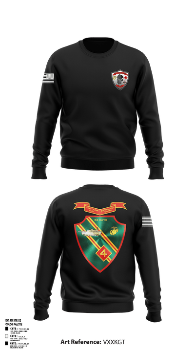 Det. 4 Tows and Scouts 4th Tank Battalion 82433945 Crew Neck Sweatshirt - 1
