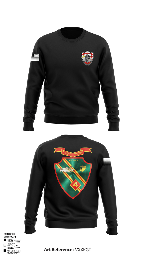 Crew Neck Sweatshirt, Det. 4 Tows and Scouts 4th Tank Battalion, , Teamtime, Team time, sublimation, custom sports apparel, team uniforms, spirit wear, spiritwear, sports uniforms, custom shirts, team store, custom team store, fundraiser sports, apparel fundraiser