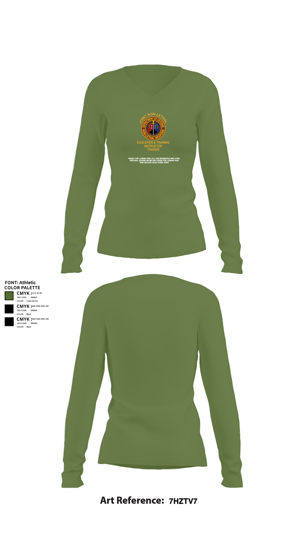 Womens Long Sleeve Vneck Shirt, MARDET Fort Leonard Wood (FLW) DoD Interservice Non-Lethal Individual Weapons Instructor's Course Fort Leonard Wood Basic Military Police School House, , Teamtime, Team time, sublimation, custom sports apparel, team uniforms, spirit wear, spiritwear, sports uniforms, custom shirts, team store, custom team store, fundraiser sports, apparel fundraiser