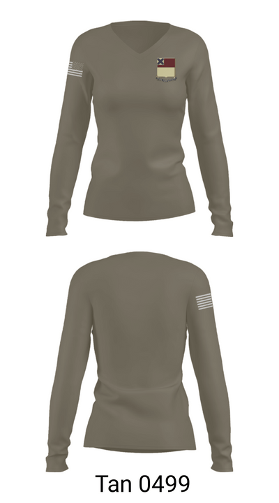 HHD 166th Regiment 4853273 Women's Long Sleeve V-neck Shirt - 77