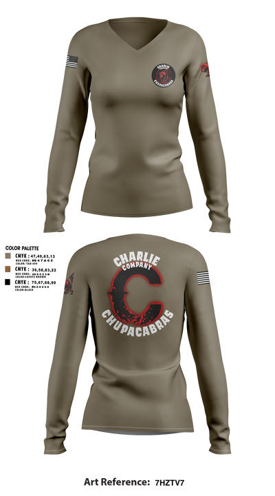 C Co Chupacabras Women's Long Sleeve V-neck Shirt - 1