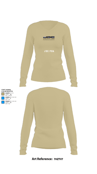 Womens Long Sleeve Vneck Shirt, JDC PBA, Police, Teamtime, Team time, sublimation, custom sports apparel, team uniforms, spirit wear, spiritwear, sports uniforms, custom shirts, team store, custom team store, fundraiser sports, apparel fundraiser