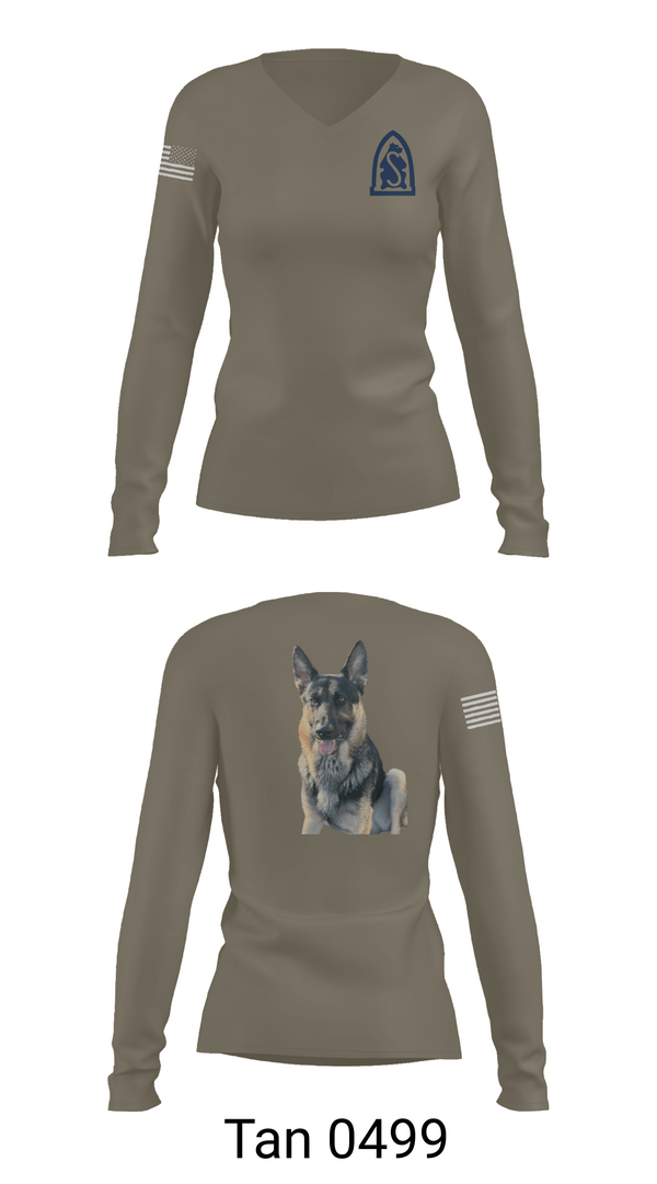Womens Long Sleeve Vneck Shirt 1, 4-31 infantry battalion hotel company, Army, Teamtime, Team time, sublimation, custom sports apparel, team uniforms, spirit wear, spiritwear, sports uniforms, custom shirts, team store, custom team store, fundraiser sports, apparel fundraiser