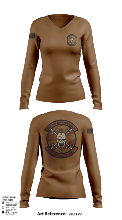 4LRS/POL 87725451 Women's Long Sleeve V-neck Shirt - 123