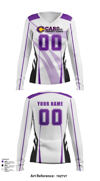 Womens Long Sleeve Vneck Shirt, Caro High School Volleyball, Women's Volleyball, Teamtime, Team time, sublimation, custom sports apparel, team uniforms, spirit wear, spiritwear, sports uniforms, custom shirts, team store, custom team store, fundraiser sports, apparel fundraiser