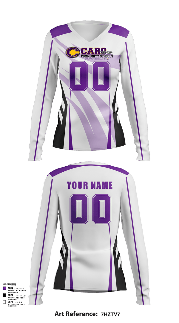 Womens Long Sleeve Vneck Shirt, Caro High School Volleyball, Women's Volleyball, Teamtime, Team time, sublimation, custom sports apparel, team uniforms, spirit wear, spiritwear, sports uniforms, custom shirts, team store, custom team store, fundraiser sports, apparel fundraiser