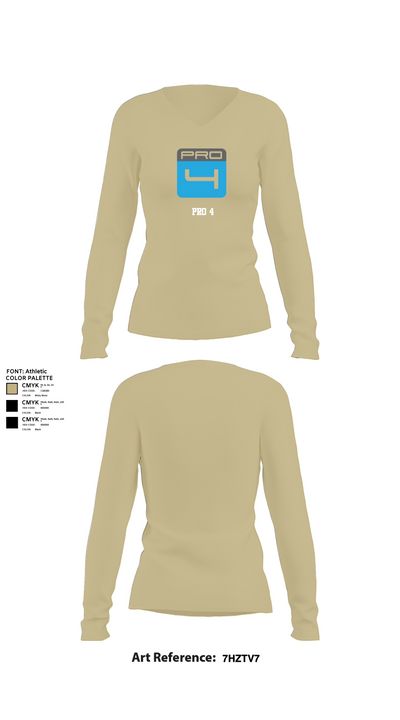 Pro 4 38264354 Women's Long Sleeve V-neck Shirt - 37