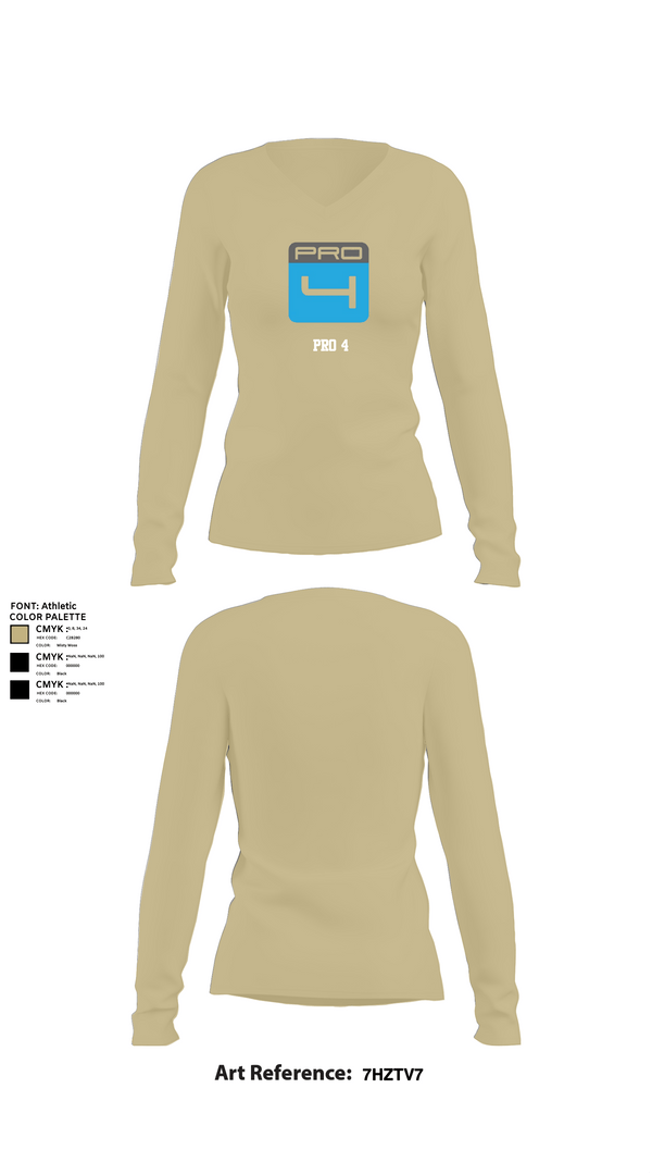 Womens Long Sleeve Vneck Shirt, Pro 4, , Teamtime, Team time, sublimation, custom sports apparel, team uniforms, spirit wear, spiritwear, sports uniforms, custom shirts, team store, custom team store, fundraiser sports, apparel fundraiser