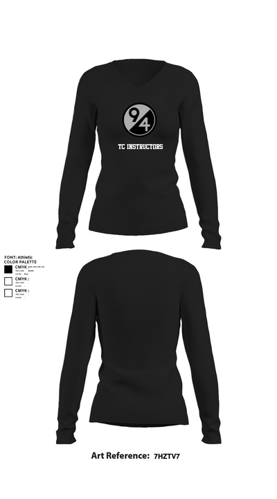 TC Instructors 58832529 Women's Long Sleeve V-neck Shirt - 22