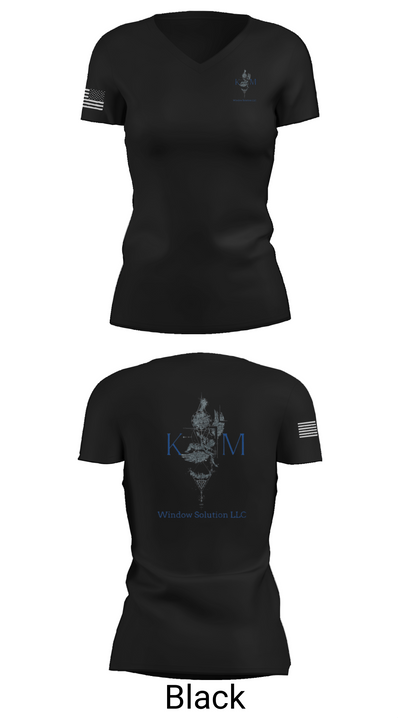K&M window solutions llc 44492171 Women's Short Sleeve V-neck Shirt - 38