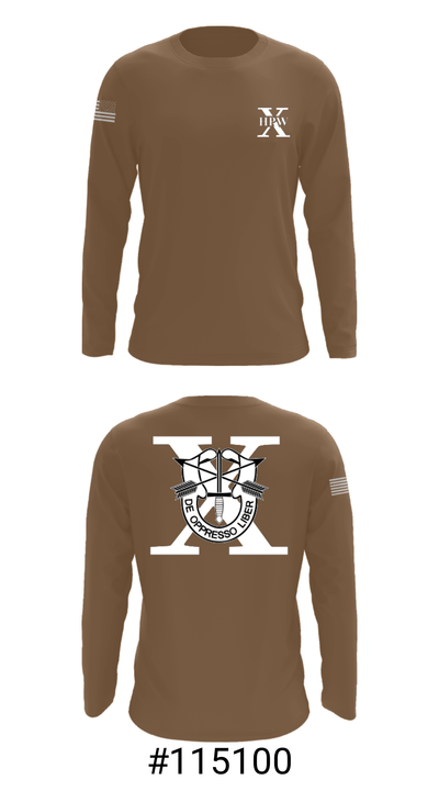 10th Special Forces HPW 55640979 Long Sleeve Performance Shirt - 18