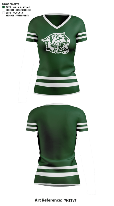 Wayland Union High School Cheer 31042375 Women's Short Sleeve V-neck Shirt - 41
