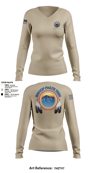 Womens Long Sleeve Vneck Shirt, Bishop Paiute EMO/ Hazardous Fiels Reduction, Fire Department, Teamtime, Team time, sublimation, custom sports apparel, team uniforms, spirit wear, spiritwear, sports uniforms, custom shirts, team store, custom team store, fundraiser sports, apparel fundraiser