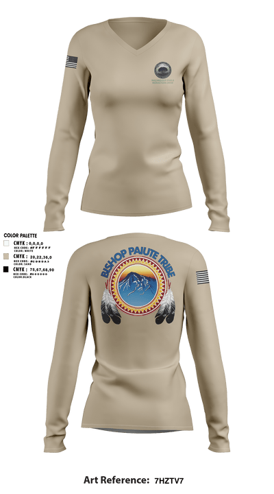 Bishop Paiute EMO/ Hazardous Fiels Reduction 49408789 Women's Long Sleeve V-neck Shirt - 7
