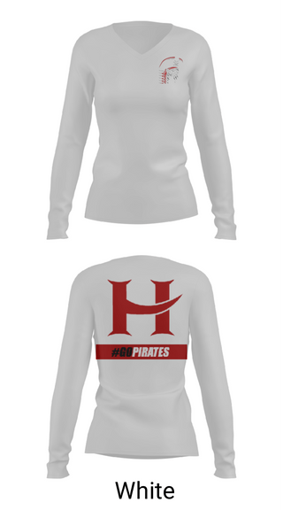 Women's Long Sleeve Vneck Shirt, Hart High School Volleyball, Women's Volleyball, Teamtime, Team time, sublimation, custom sports apparel, team uniforms, spirit wear, spiritwear, sports uniforms, custom shirts, team store, custom team store, fundraiser sports, apparel fundraiser