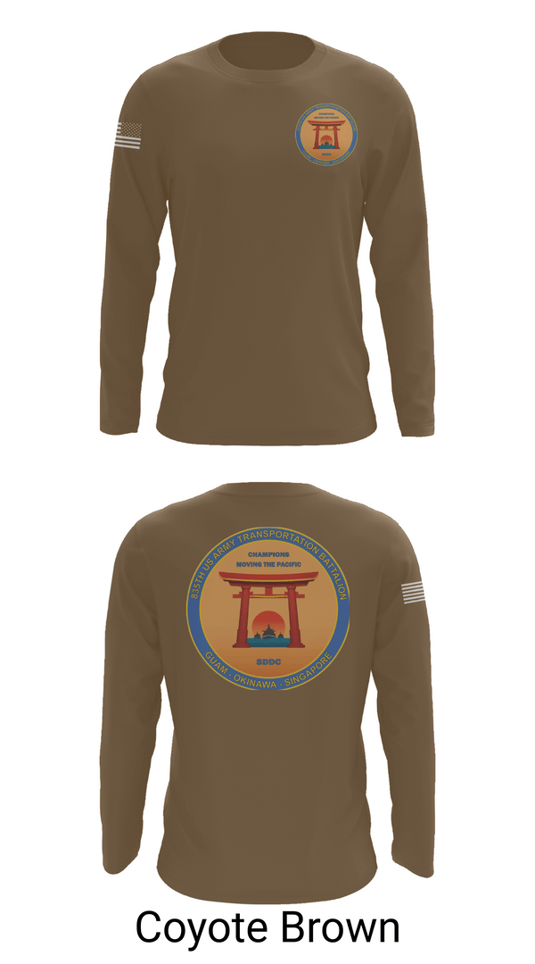 Long Sleeve Performance Shirt, 835th Transportation BN, Army, Teamtime, Team time, sublimation, custom sports apparel, team uniforms, spirit wear, spiritwear, sports uniforms, custom shirts, team store, custom team store, fundraiser sports, apparel fundraiser
