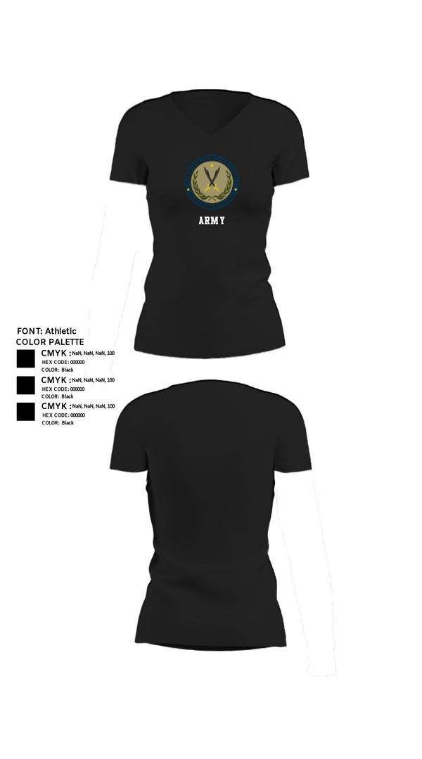 Women's Short Sleeve Vneck Shirt, 3-10 GSAB, Army, Teamtime, Team time, sublimation, custom sports apparel, team uniforms, spirit wear, spiritwear, sports uniforms, custom shirts, team store, custom team store, fundraiser sports, apparel fundraiser