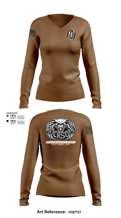 304th EVCC 1221294 Women's Long Sleeve V-neck Shirt - 2