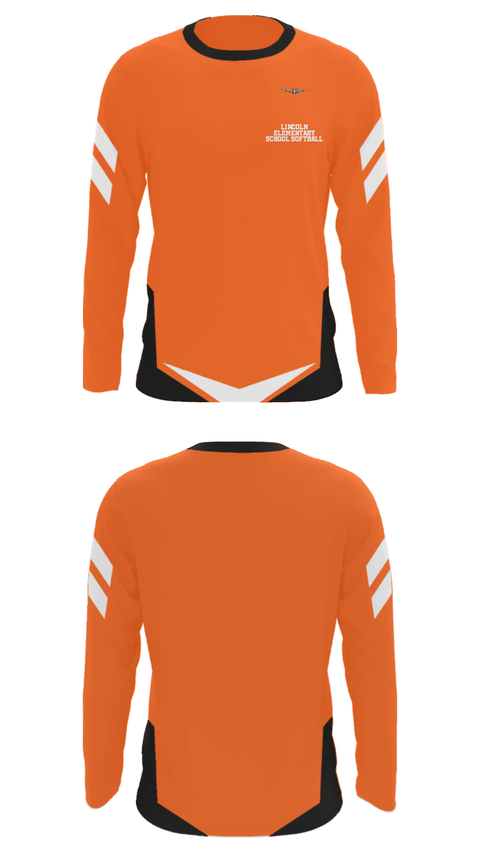 Long Sleeve Performance Shirt, Lincoln Elementary School Softball, Softball, Teamtime, Team time, sublimation, custom sports apparel, team uniforms, spirit wear, spiritwear, sports uniforms, custom shirts, team store, custom team store, fundraiser sports, apparel fundraiser
