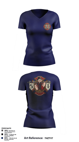 Womens Short Sleeve Vneck Shirt, Station 51, Fire Department, Teamtime, Team time, sublimation, custom sports apparel, team uniforms, spirit wear, spiritwear, sports uniforms, custom shirts, team store, custom team store, fundraiser sports, apparel fundraiser