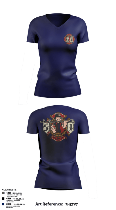 Station 51 74948008 Women's Short Sleeve V-neck Shirt - 8