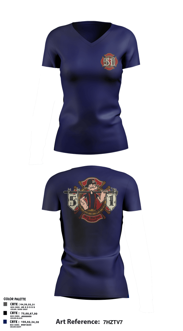Womens Short Sleeve Vneck Shirt, Station 51, Fire Department, Teamtime, Team time, sublimation, custom sports apparel, team uniforms, spirit wear, spiritwear, sports uniforms, custom shirts, team store, custom team store, fundraiser sports, apparel fundraiser