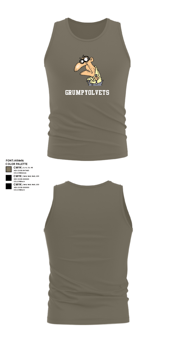 Tank Top, GrumpyOLVets, Army, Teamtime, Team time, sublimation, custom sports apparel, team uniforms, spirit wear, spiritwear, sports uniforms, custom shirts, team store, custom team store, fundraiser sports, apparel fundraiser