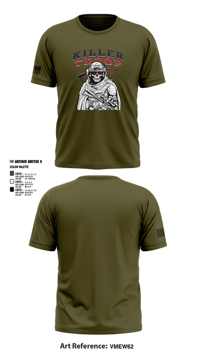 3/2CR Killer Troop 6220684 Short Sleeve Performance Shirt - 3