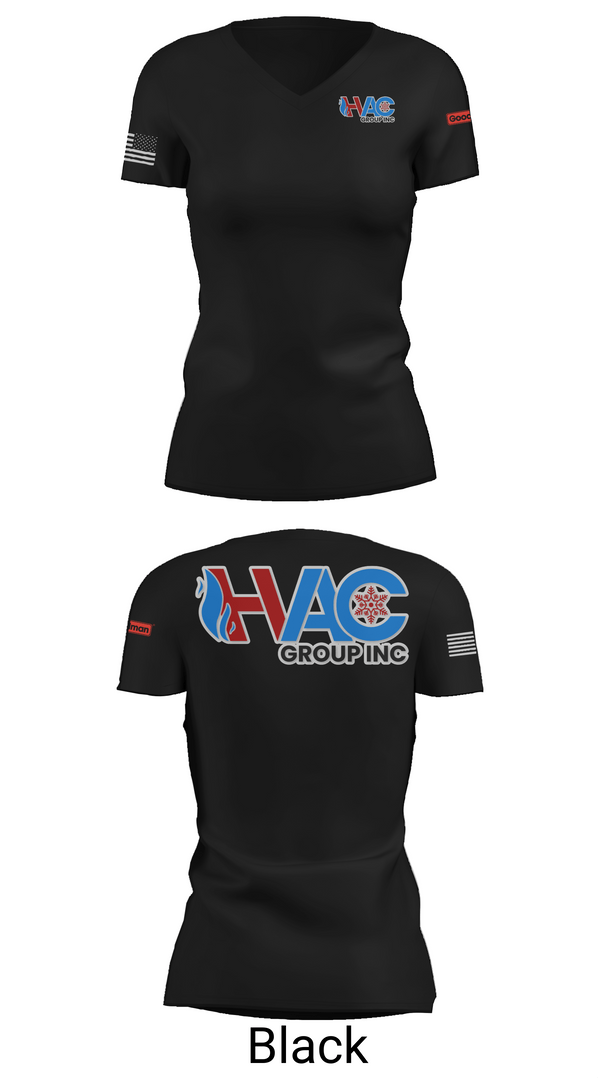 Womens Short Sleeve Vneck Shirt, HVAC group Inc, , Teamtime, Team time, sublimation, custom sports apparel, team uniforms, spirit wear, spiritwear, sports uniforms, custom shirts, team store, custom team store, fundraiser sports, apparel fundraiser