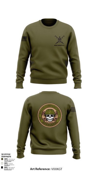 Bravo Company Det 1 Recruiting and Retention Battalion 79622456 Crew Neck Sweatshirt - 118