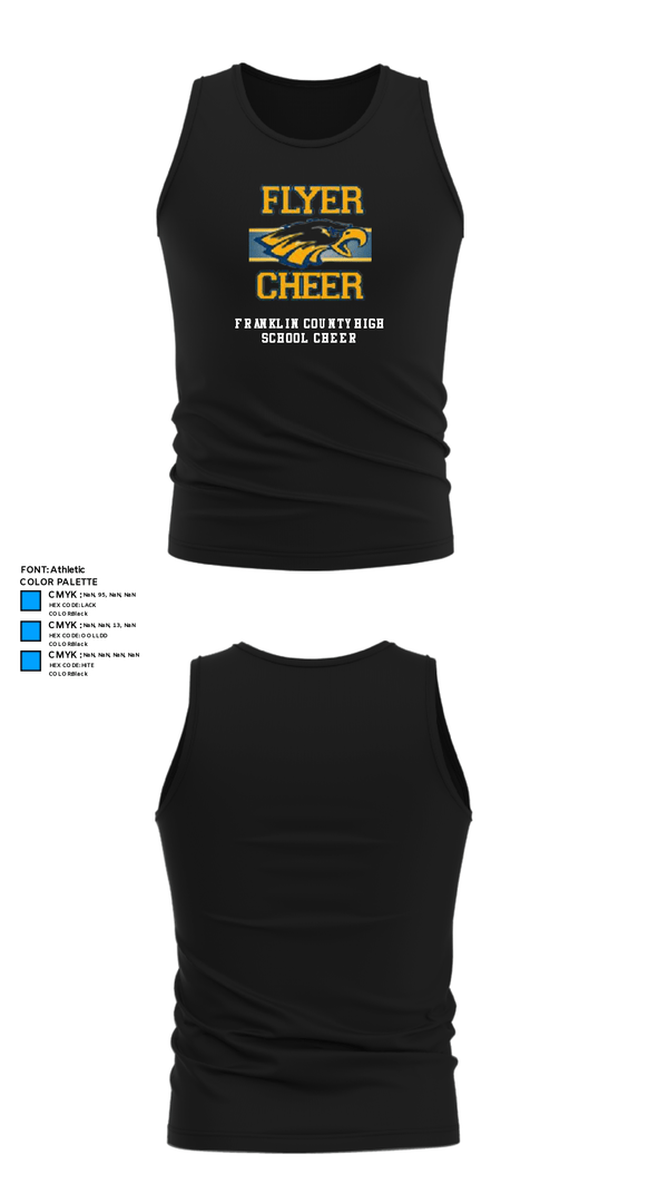 Tank Top, Franklin County High School Cheer, Cheer, Teamtime, Team time, sublimation, custom sports apparel, team uniforms, spirit wear, spiritwear, sports uniforms, custom shirts, team store, custom team store, fundraiser sports, apparel fundraiser
